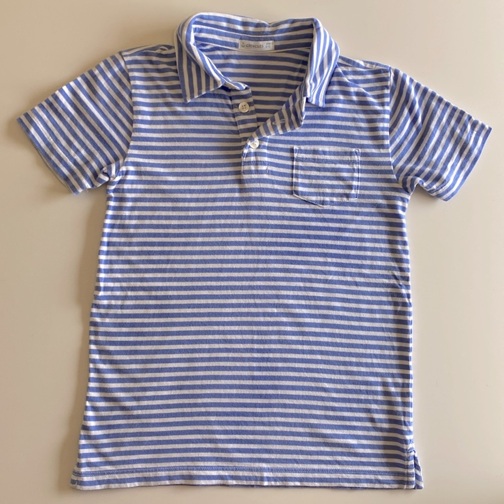 Crew it’s Blue & White stripped collared shirt